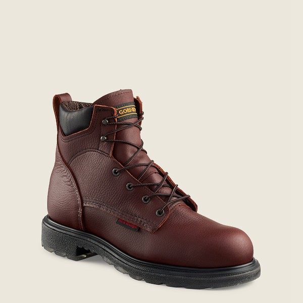 Red Wing Mens Work Boots - Supersole® 2.0 - 6-inch Waterproof Soft Toe - Burgundy - QVI724150